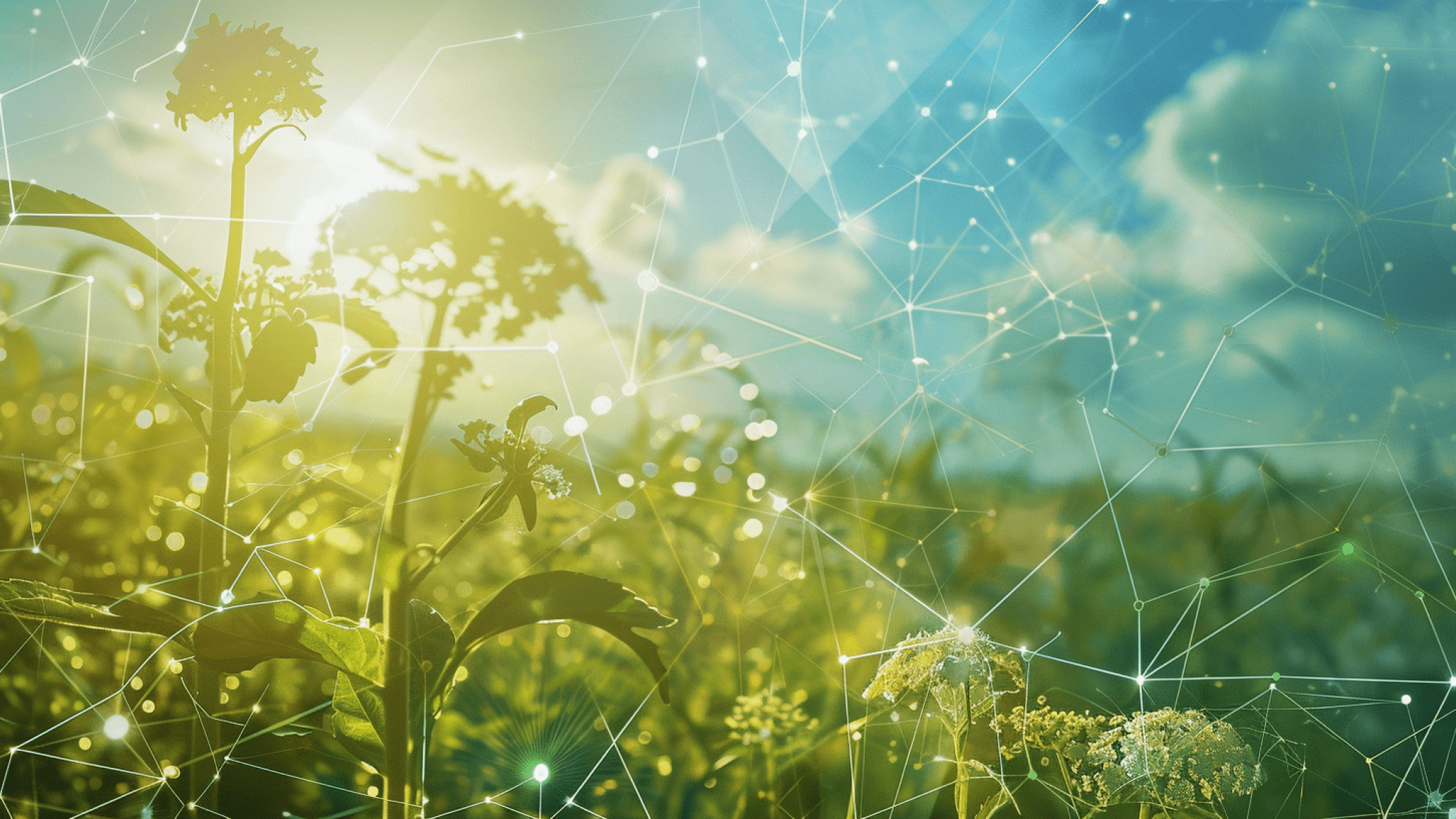 Image produced by generative artificial intelligence blommor på ett fält