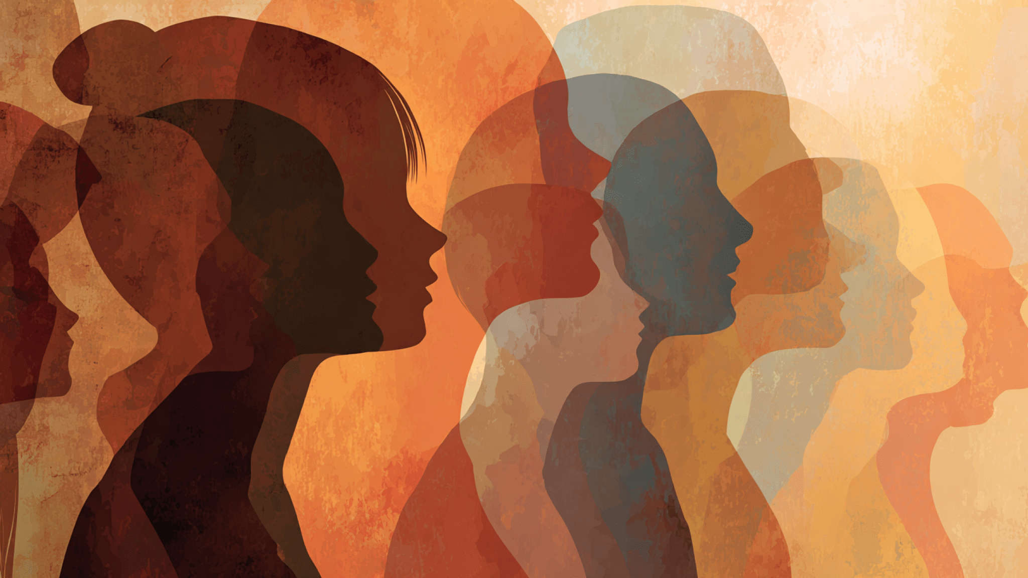 Bild på skuggbilder av flickor i profil